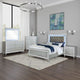 Gina 5pc Queen Bedroom Set | Silver Gray Faux Leather | LED Lights
