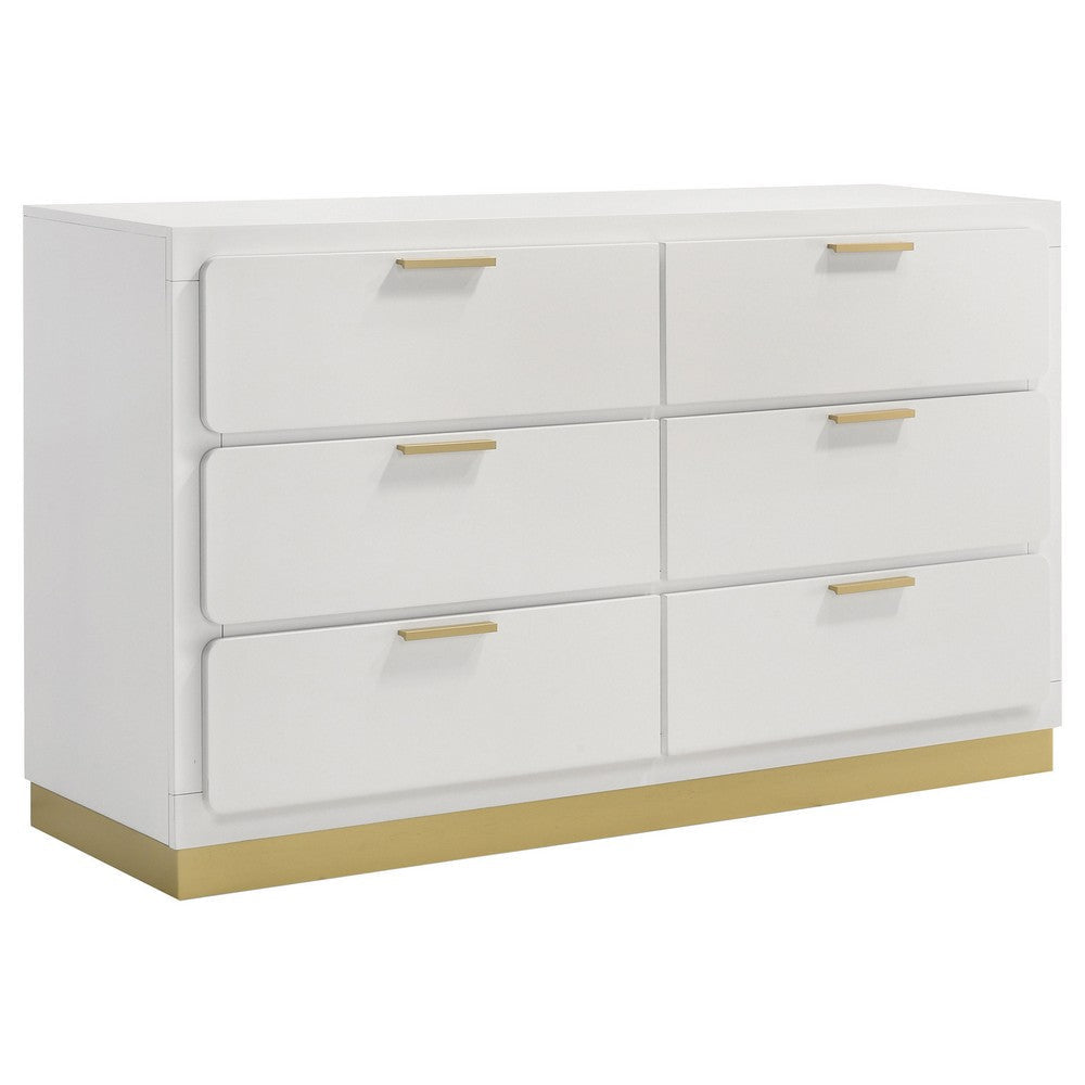 Caer 4pc Queen Bedroom Set in White | Gold Accents | Gray Upholstery BM336577