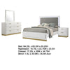 Caer 4pc Queen Bedroom Set in White | Gold Accents | Gray Upholstery BM336577