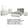 Caer 5pc Queen Bedroom Set in White | Gold Accents | Gray Upholstery BM336578