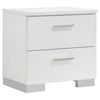 Sok 4pc Queen Bedroom Set | Faux Leather Upholstery | High Gloss White