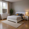 Sok 4pc Queen Bedroom Set | Faux Leather Upholstery | High Gloss White