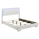 Sok 5pc Queen Bedroom Set | Faux Leather Upholstery | High Gloss White