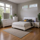 Sok 5pc Queen Bedroom Set | Faux Leather Upholstery | High Gloss White