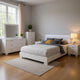 Sok 6pc Queen Bedroom Set | Faux Leather Upholstery | High Gloss White