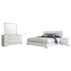 Sok 4pc King Bedroom Set | Faux Leather Upholstery | High Gloss White