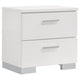 Sok 4pc King Bedroom Set | Faux Leather Upholstery | High Gloss White