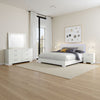 Sok 4pc King Bedroom Set | Faux Leather Upholstery | High Gloss White