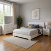 Sok 4pc King Bedroom Set | Faux Leather Upholstery | High Gloss White