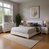 Sok 4pc King Bedroom Set | Faux Leather Upholstery | High Gloss White