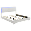 Sok 5pc King Bedroom Set | Faux Leather Upholstery | High Gloss White