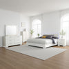 Sok 5pc King Bedroom Set | Faux Leather Upholstery | High Gloss White