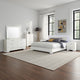 Sok 6pc King Bedroom Set | Faux Leather Upholstery | High Gloss White