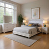 Sok 6pc King Bedroom Set | Faux Leather Upholstery | High Gloss White