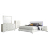 Sok 6pc King Bedroom Set | Faux Leather Upholstery | High Gloss White