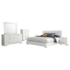 Sok 6pc King Bedroom Set | Faux Leather Upholstery | High Gloss White