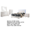 Sok 5pc Full Bedroom Set with Blue LED Lights | White High Gloss Wood