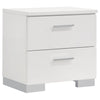 Sok 5pc Twin Bedroom Set with Blue LED Lights | White High Gloss Wood