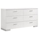 Sok 5pc Twin Bedroom Set with Blue LED Lights | White High Gloss Wood