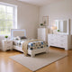 Sok 5pc Twin Bedroom Set with Blue LED Lights | White High Gloss Wood