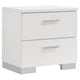 Sok 4pc Queen Bedroom Set | Faux Leather | Blue LED Lights | White