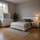 Sok 4pc Queen Bedroom Set | Faux Leather | Blue LED Lights | White