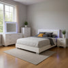 Sok 5pc Queen Bedroom Set | Faux Leather | Blue LED Lights | White