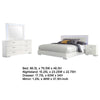 Sok 4pc King Bedroom Set | Blue LED Lights | Faux Leather | White Wood