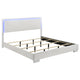 Sok 5pc King Bedroom Set | Blue LED Lights | Faux Leather | White Wood