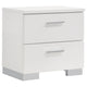 Sok 5pc King Bedroom Set | Blue LED Lights | Faux Leather | White Wood
