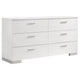 Sok 5pc King Bedroom Set | Blue LED Lights | Faux Leather | White Wood