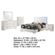 Sok 5pc Full Bedroom Set | Blue LED Lights | Faux Leather | White Wood