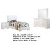 Sok 4pc Twin Bedroom Set | Blue LED Lights | Faux Leather | White Wood