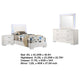 Sok 4pc Twin Bedroom Set | Blue LED Lights | Faux Leather | White Wood