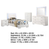 Sok 5pc Twin Bedroom Set | Blue LED Lights | Faux Leather | White Wood
