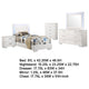 Sok 5pc Twin Bedroom Set | Blue LED Lights | Faux Leather | White Wood