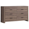 Sili 4pc Queen Bedroom Set with Dresser Mirror | Oak Brown | Bronze