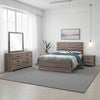 Sili 4pc Queen Bedroom Set with Dresser Mirror | Oak Brown | Bronze