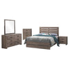 Sili 5pc Queen Bedroom Set with Dresser Mirror | Oak Brown | Bronze