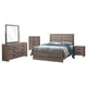 Sili 5pc Queen Bedroom Set with Dresser Mirror | Oak Brown | Bronze