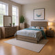 Sili 5pc Queen Bedroom Set with Dresser Mirror | Oak Brown | Bronze