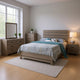 Sili 5pc Queen Bedroom Set with Dresser Mirror | Oak Brown | Bronze