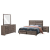 Sili 4pc Queen Storage Bedroom Set | Oak Brown and Dark Bronze