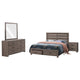 Sili 4pc Queen Storage Bedroom Set | Oak Brown and Dark Bronze
