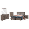 Sili 5pc Queen Storage Bedroom Set | Oak Brown | Dark Bronze | Mirror