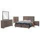 Sili 5pc Queen Storage Bedroom Set | Oak Brown | Dark Bronze | Mirror