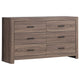Sili 5pc Queen Storage Bedroom Set | Oak Brown | Dark Bronze | Mirror