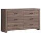 Sili 5pc Queen Storage Bedroom Set | Oak Brown | Dark Bronze | Mirror