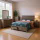 Sili 5pc Queen Storage Bedroom Set | Oak Brown | Dark Bronze | Mirror