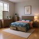 Sili 5pc Queen Storage Bedroom Set | Oak Brown | Dark Bronze | Mirror